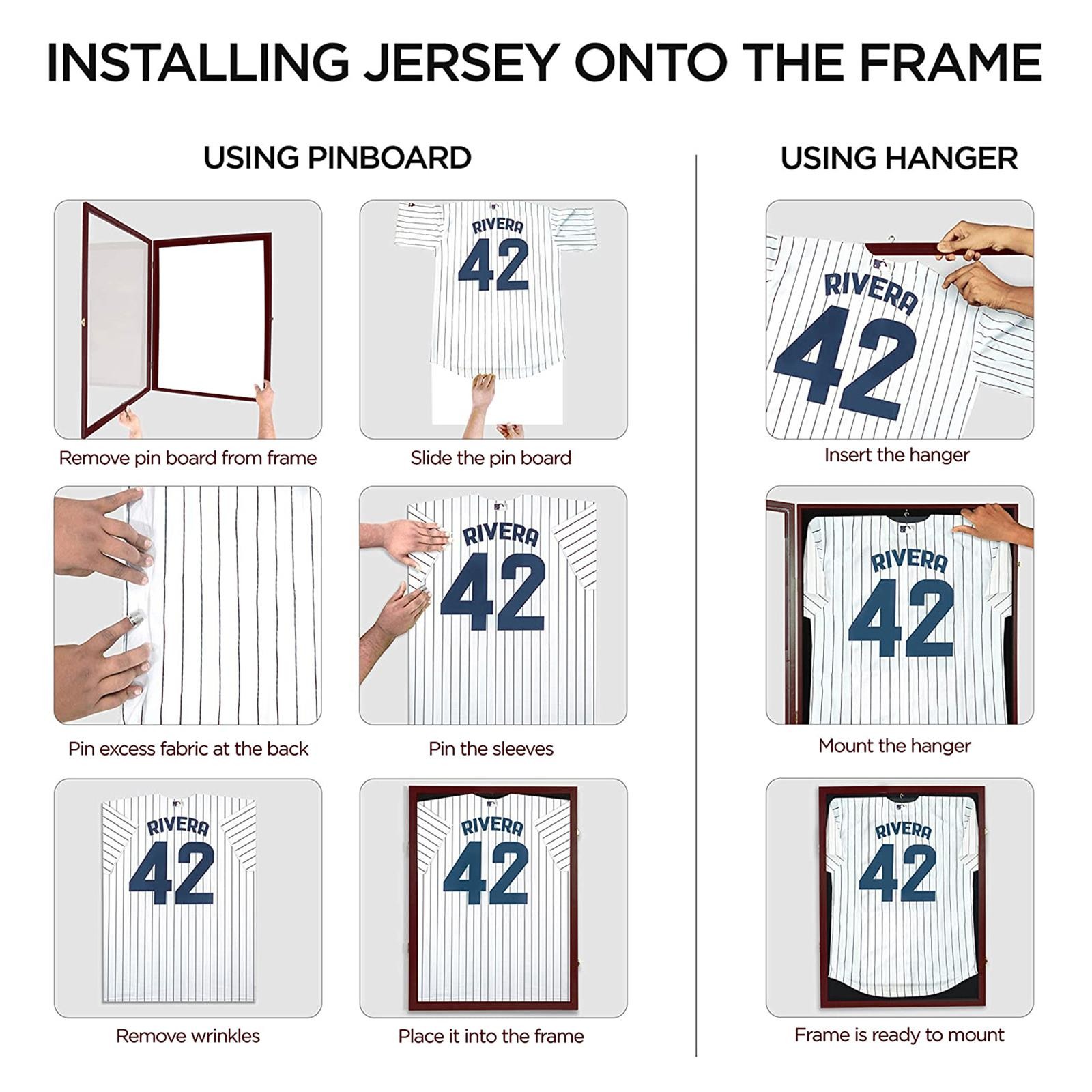 Jersey Display Frame Case Lockable, Large Sport Jersey Shadow Box with 98% UV