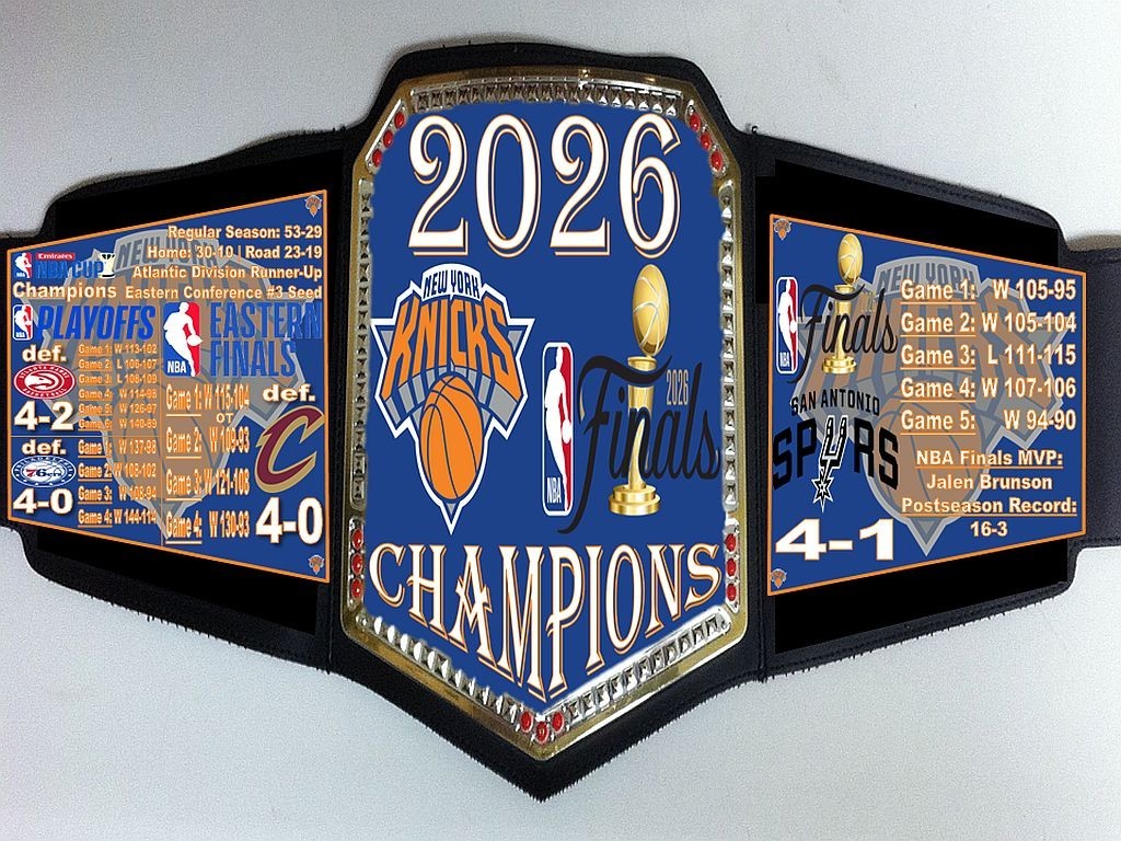 2026 New York Knicks NBA Finals World Champions Championship Belt