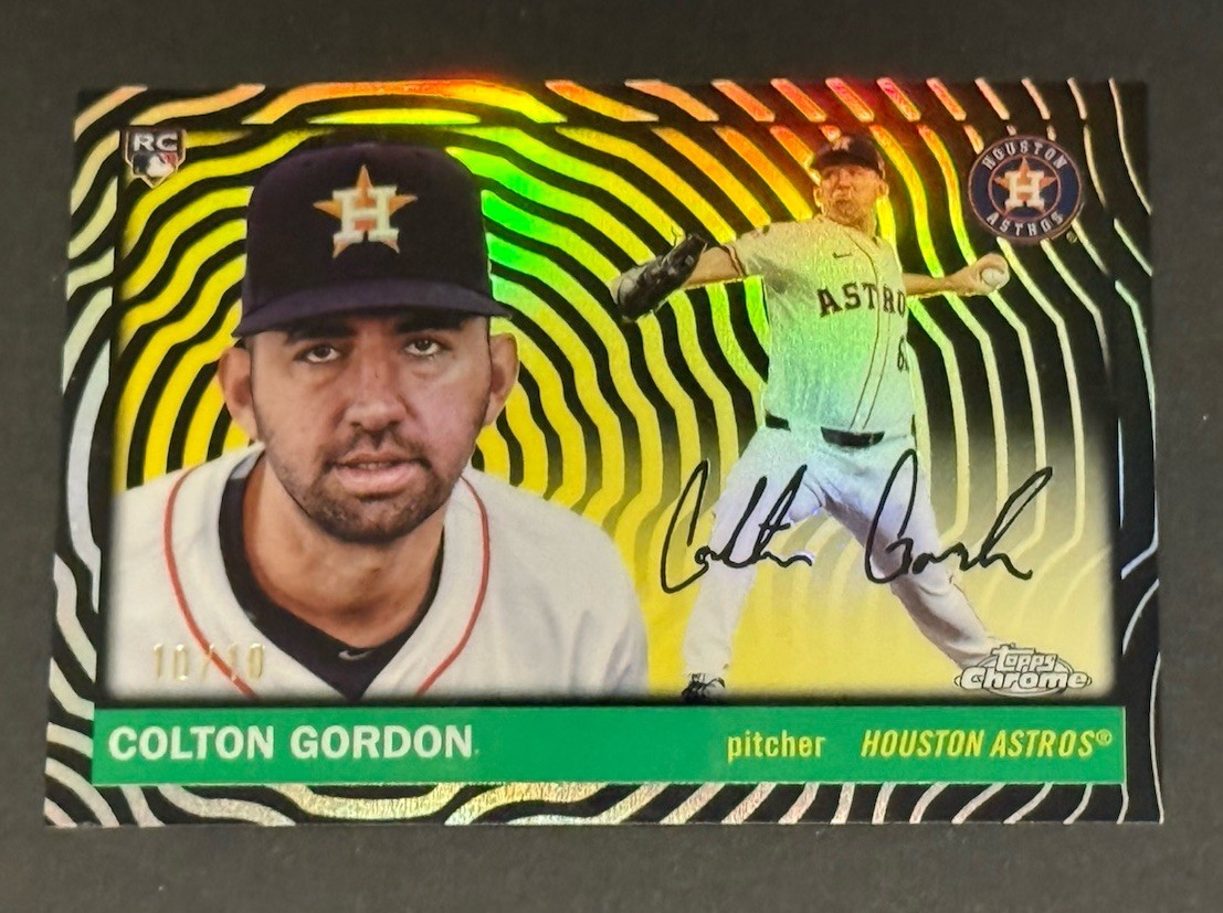 2025 Topps Chrome Platinum Anniversary Colton Gordon Yellow Vibrations RC 10/10