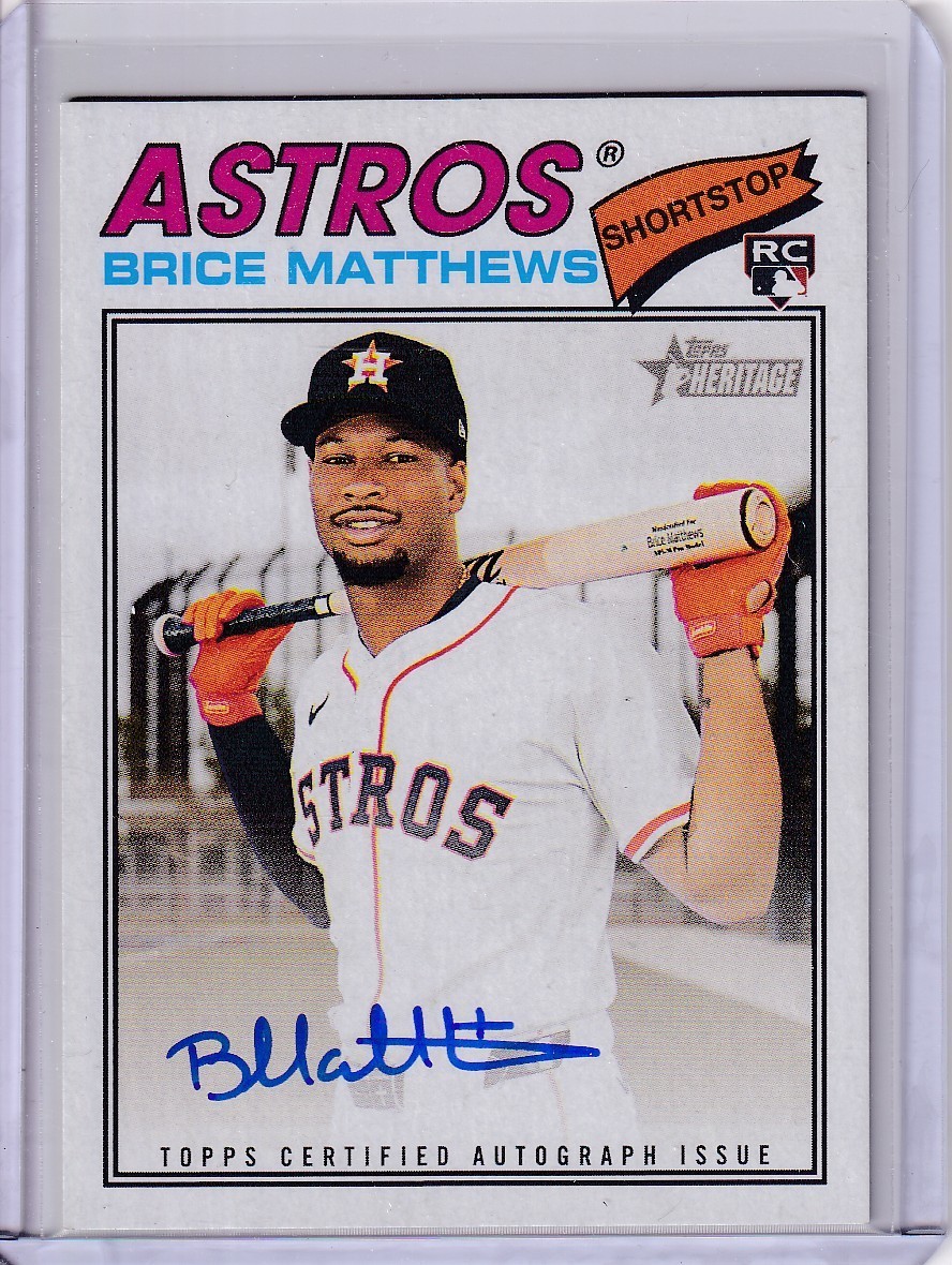 2026 Topps Heritage – Brice Matthews RC ROA-BM On Card Auto Houston Astros