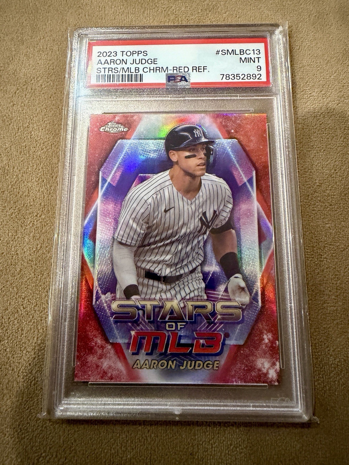 2023 Topps Stars of Mlb Chrome Aaron Judge #SMLBC-13 Red Refractor /75 PSA
