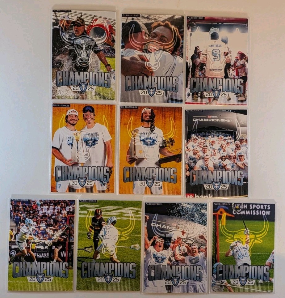 NY ATLAS CHAMPIONS PLL Premier Lacrosse Fieldside II (10) Card Complete Set