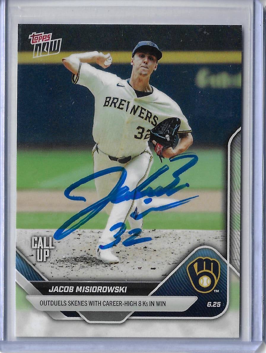 Jacob Misiorowski Autographed 2025 MLB Topps Now 349 Outduels Skenes Rookie Card