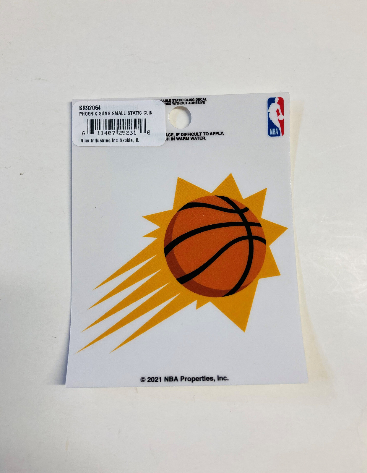 Phoenix Suns Small Window Static Cling Decal NBA Free Shipping! 3×4 Inches