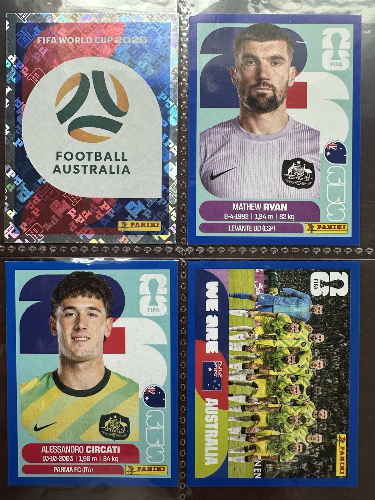 Panini FIFA World Cup 2026 Australia Club Badge/Logo Sticker AUS 1,2,5,13