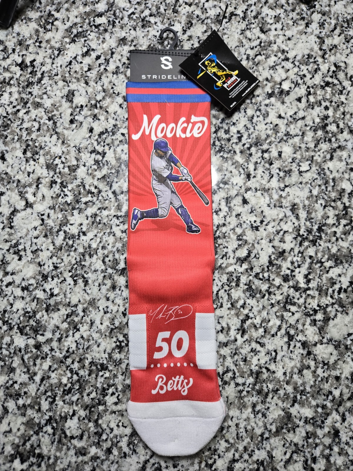 Strideline Los Angeles Dodgers Mookie Betts Red Crew Socks M/L Unisex
