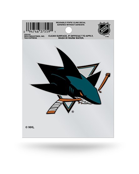 San Jose Sharks Logo Static Cling Decal Sticker NEW!! Window or Car! 3×4 Inches