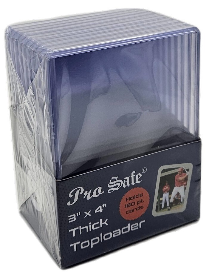 (10-Pack) Pro Safe 180pt Thick Toploaders Rigid Case Holders For Trading Cards
