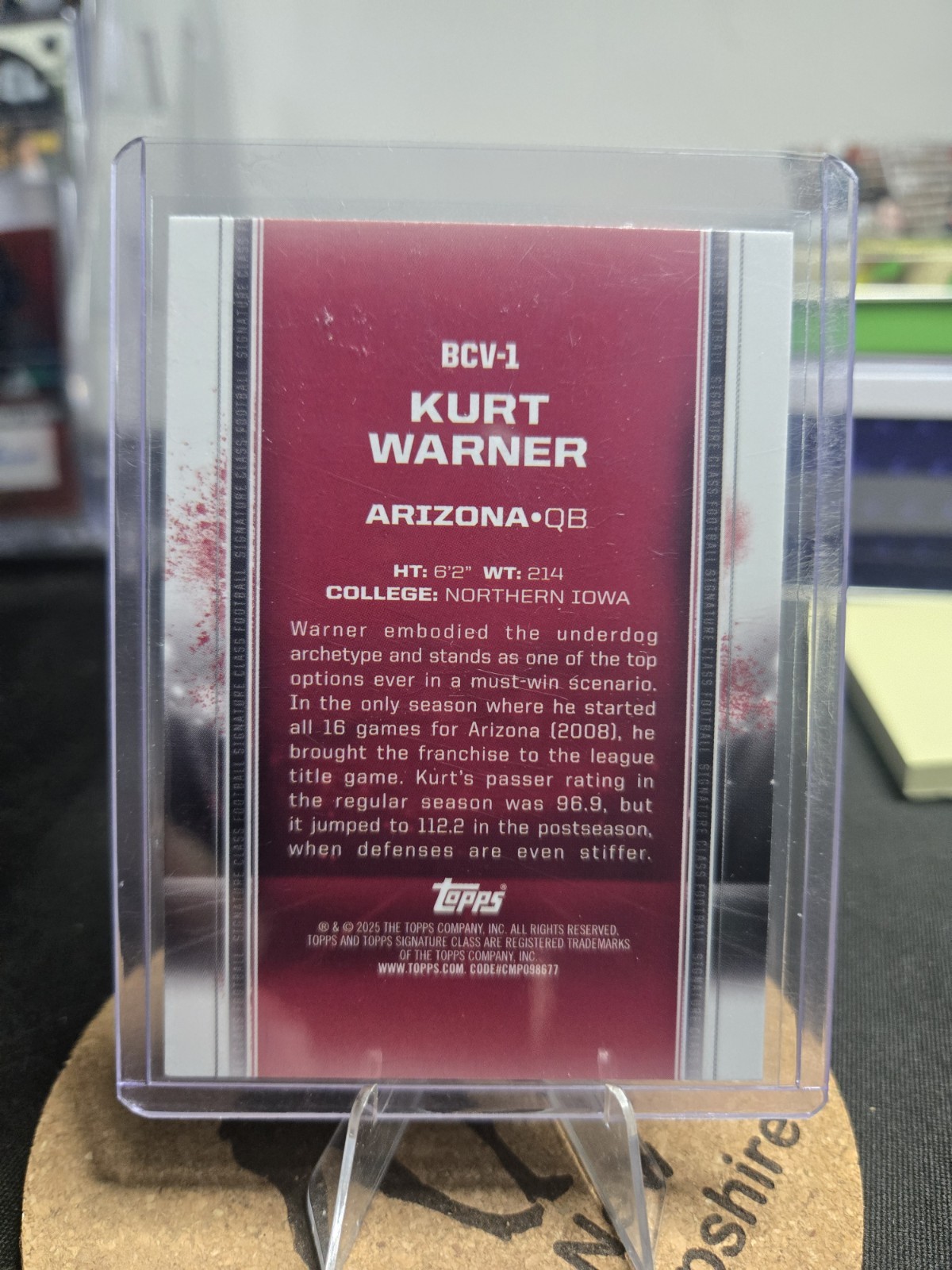 Topps Signature Class 2025 Kurt Warner /225 #BCV-1 Arizona Cardinals NFL