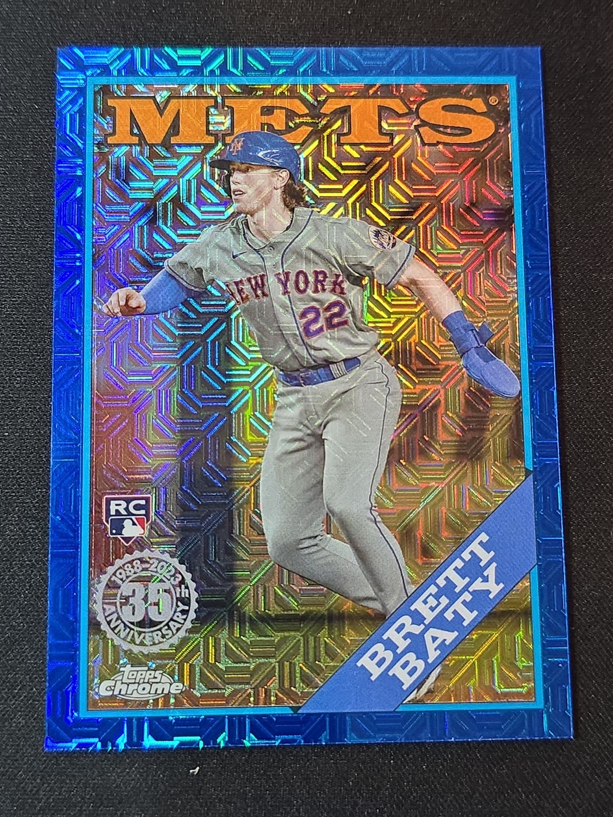Brett Baty 2023 Topps Silver Pack Blue Chrome Mojo Refractor /150 Rookie RC