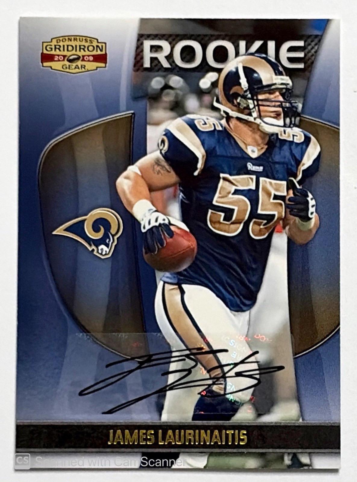 James Laurinaitis 2009 Donruss Gridiron Gear Auto Rams RC Autograph Rookie /100