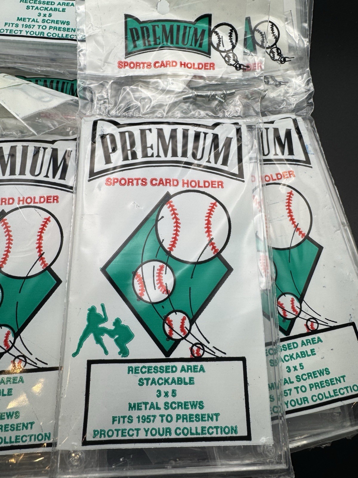 19 Lot Premium Sports Card Holder 3×5 Screw Down Recessed Area Stackable NEW