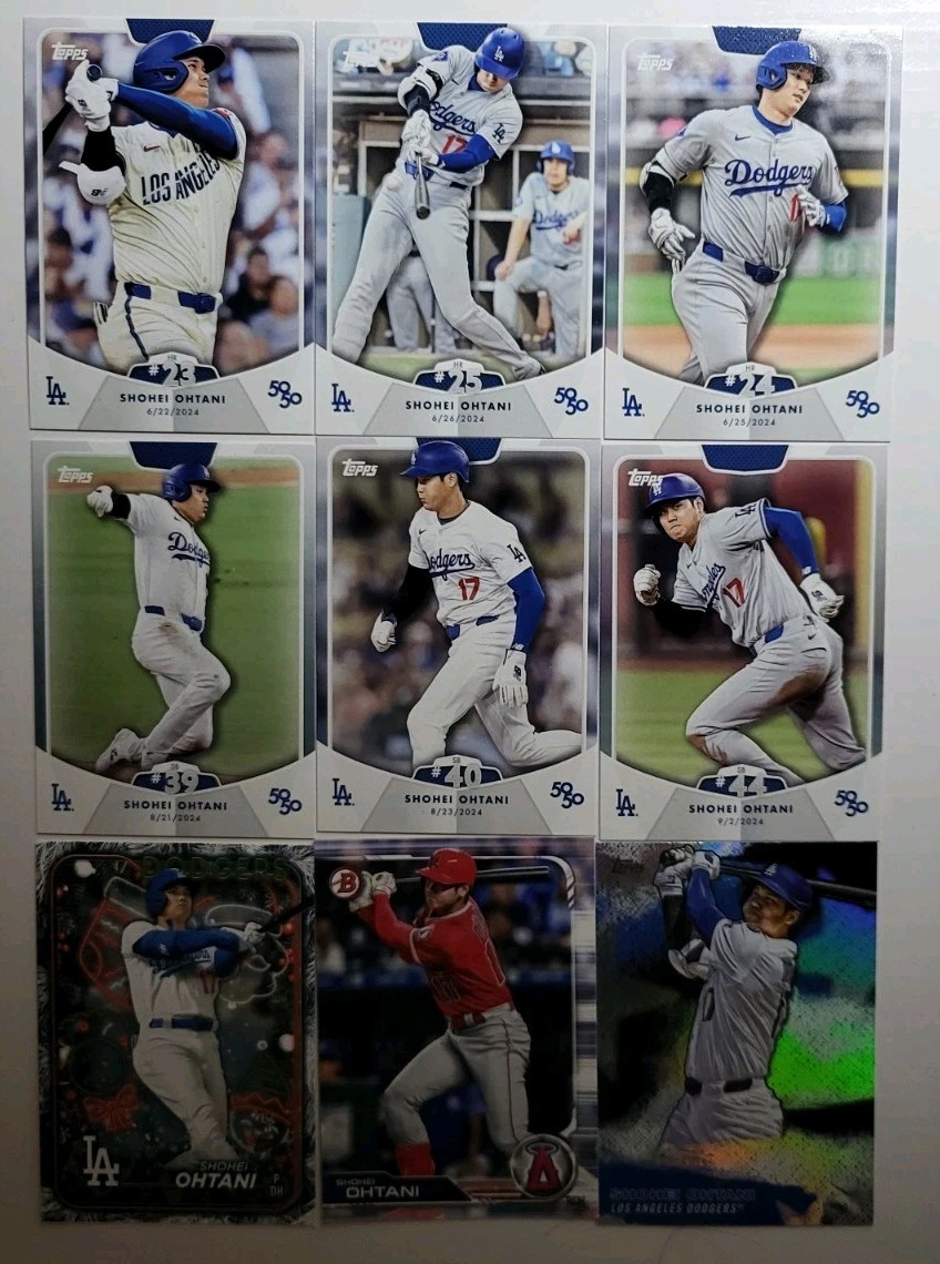 2018-2026 Topps Shohei Ohtani 9 Card Lot 5x 50/50, Stars Of MLB, Gliiter, Bowman