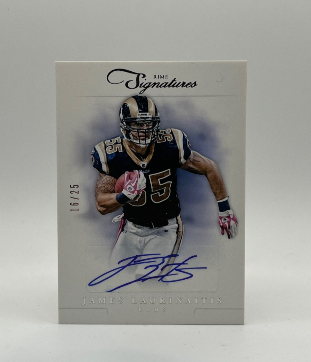 2012 Panini Prime Signatures Silver 16/25 James Laurinaitis #103 Auto Rams