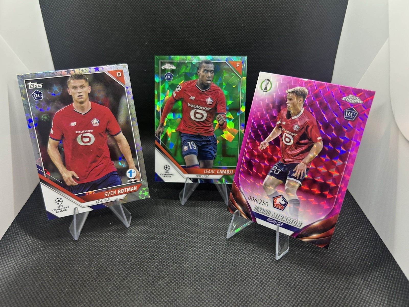 LOSC Lille RC Lot Lihadji Green Refractor /75 Botman 1st Miramon /250