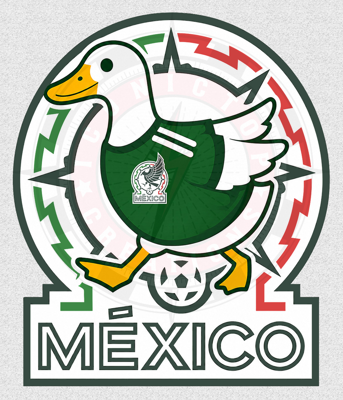 Mexico Soccer Logo With Duck Image Decal Stickers