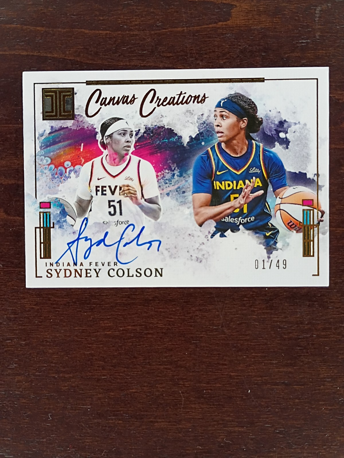 2025 Panini Impeccable WNBA Sydney Colson Canvas Creations AUTO Gold #1/49