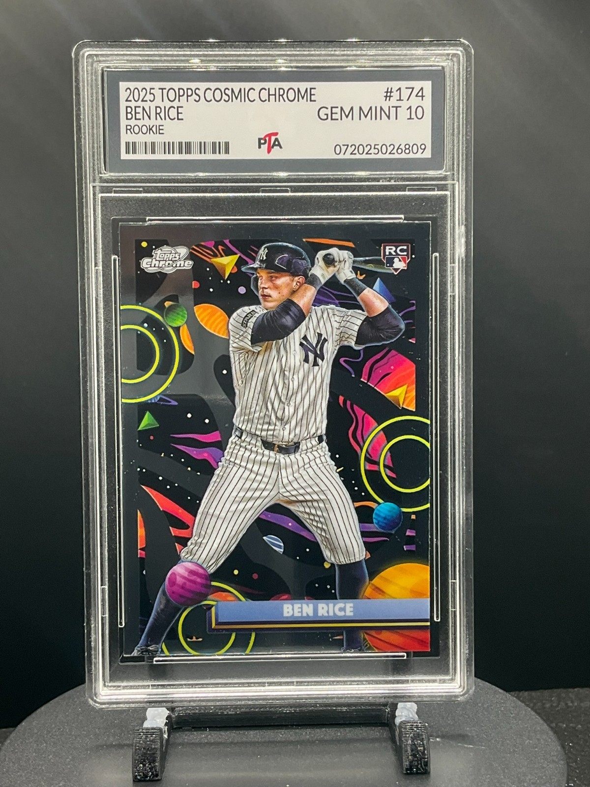 2025 Topps Cosmic Chrome Ben Rice True Rookie Yankees Graded GEM MINT PTA 10🔥
