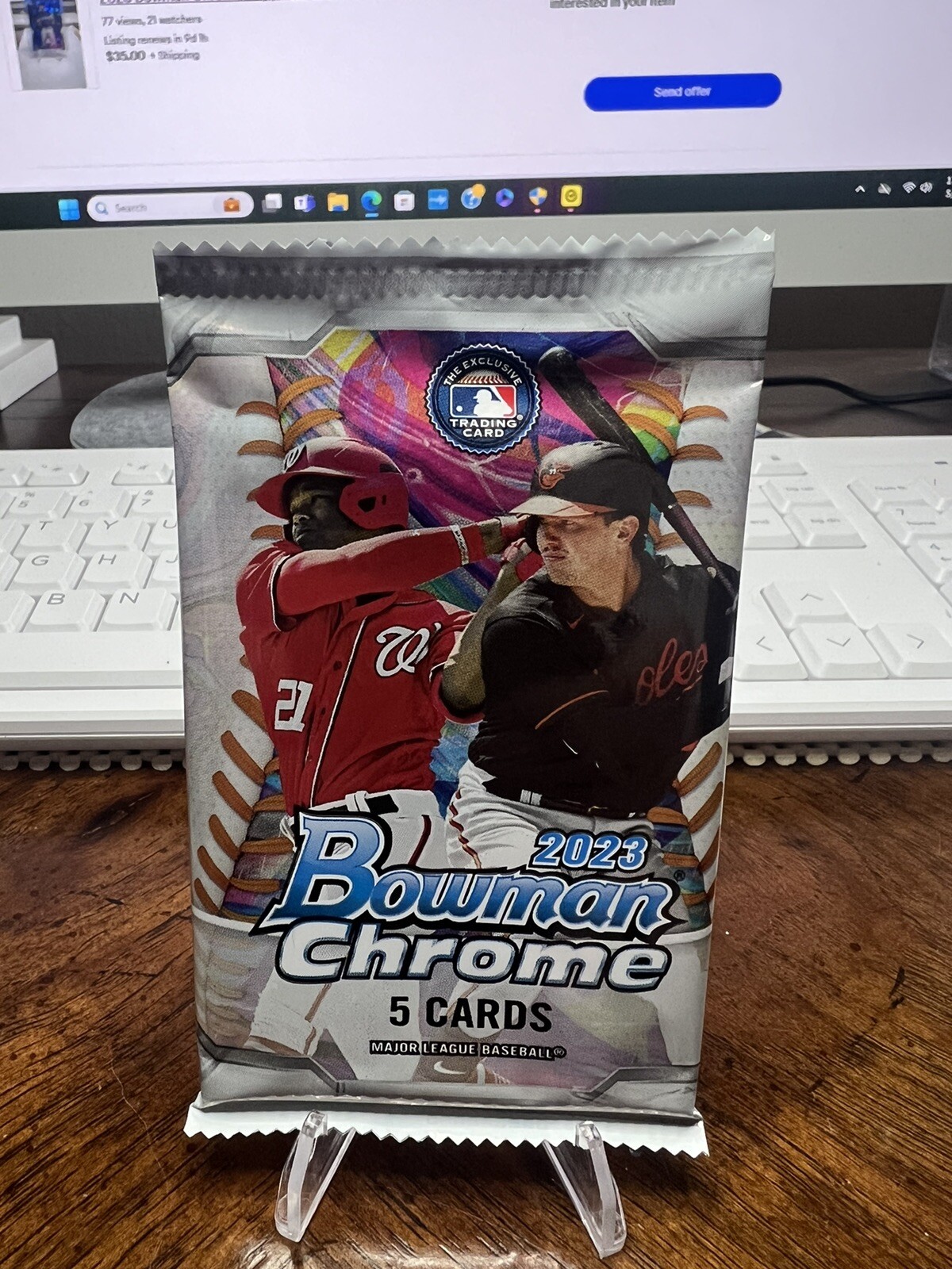 (1) 2023 Bowman Chrome Baseball Pack-5 Cards-Factory Sealed