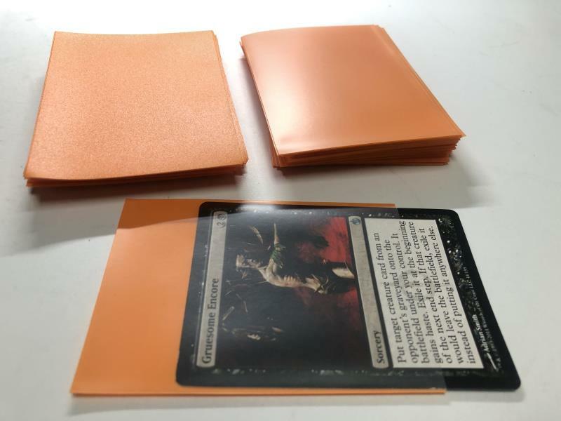Lenayuyu 300pcs Orange color Protector Standard MTG Card Sleeves 66x91mm Glossy
