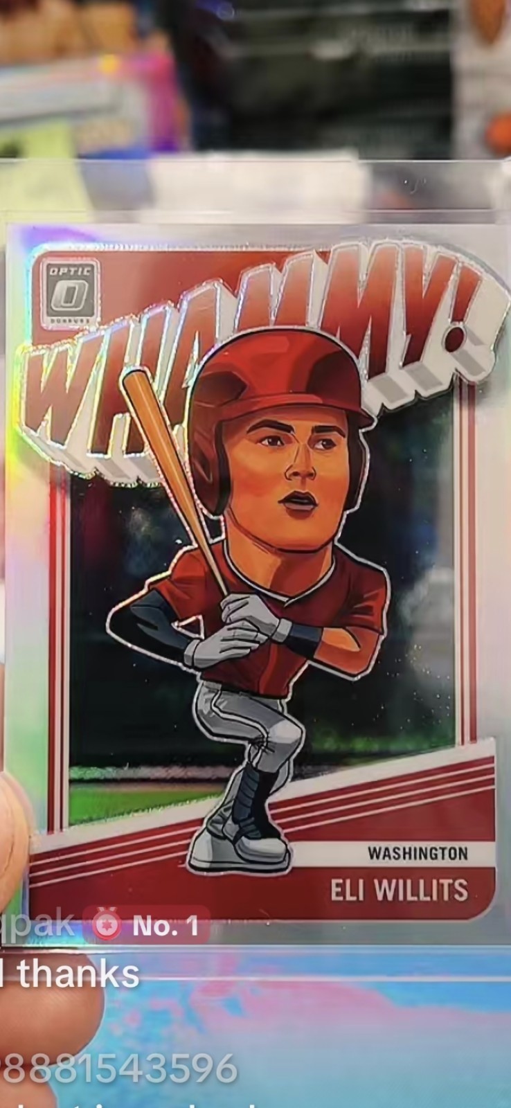 Donruss Optic Whammy! No. 1 Eli Willits Washington MLB Baseball Insert Card