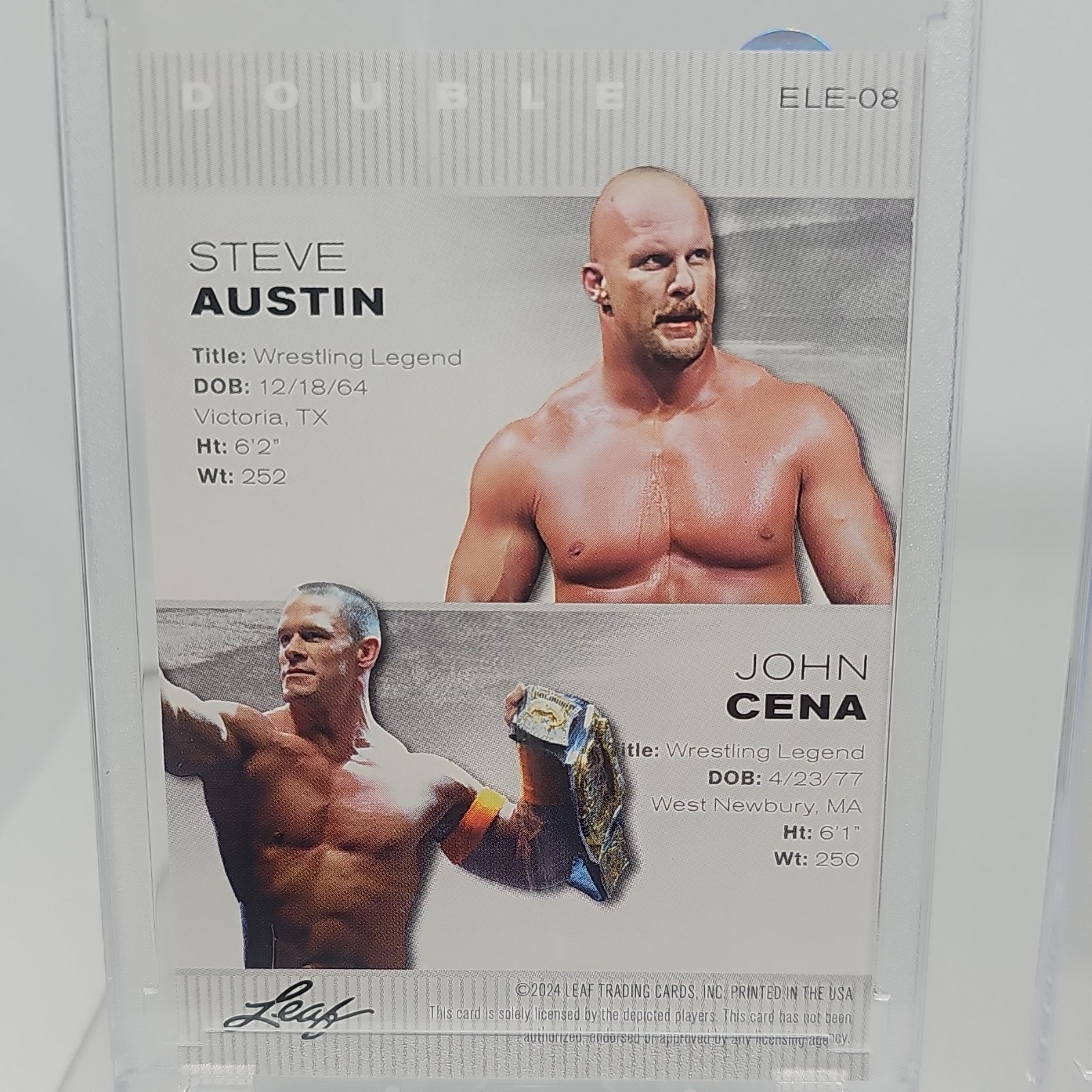 Hulk Hogan, Connor Mcergor, Mike Tyson. Steve Austin,John Cena 2 Cards 5 Legends