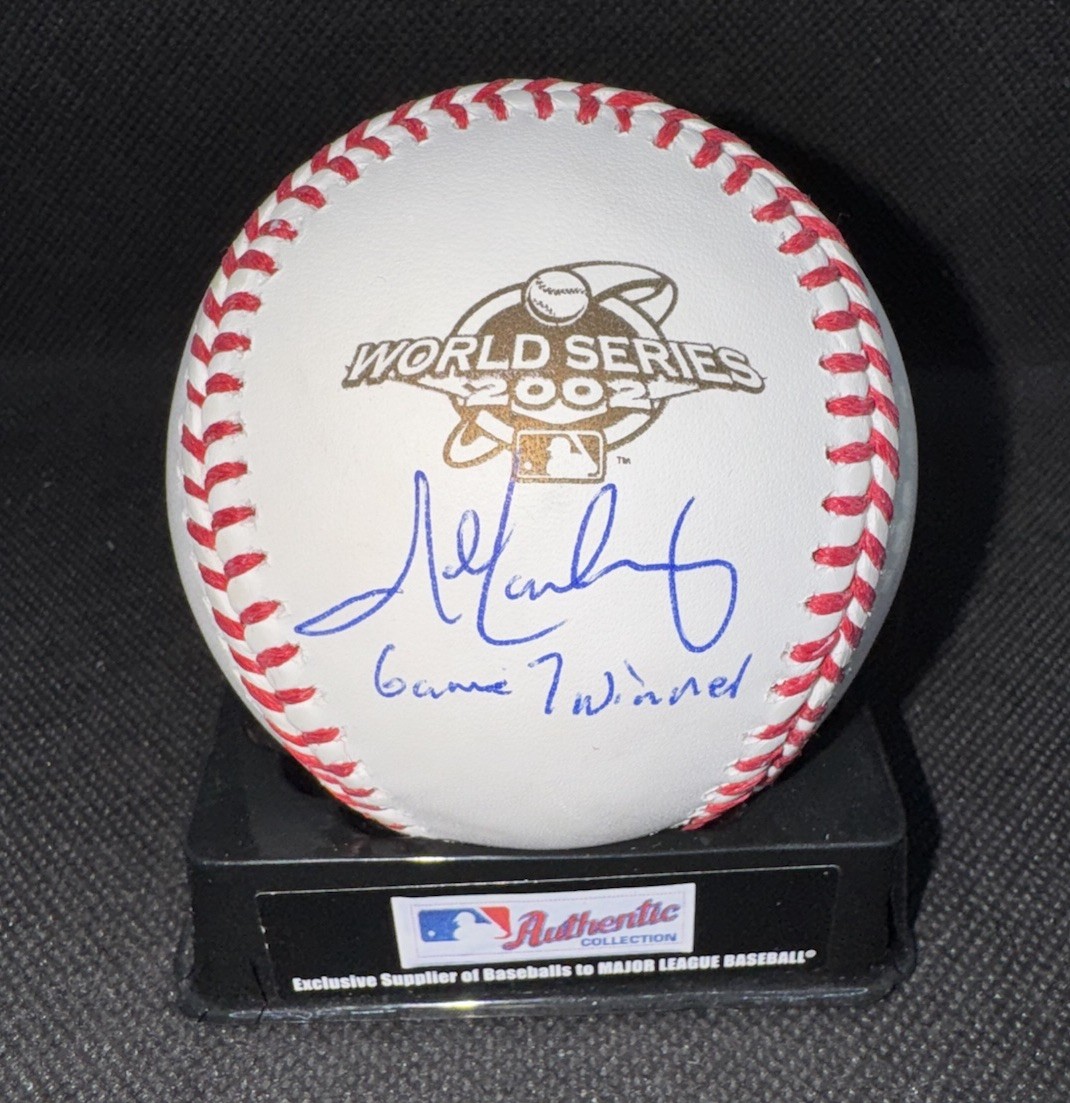 JOHN LACKEY signed 2002 World Series Baseball ANAHEIM ANGELS w/ COA JSA WITNESS