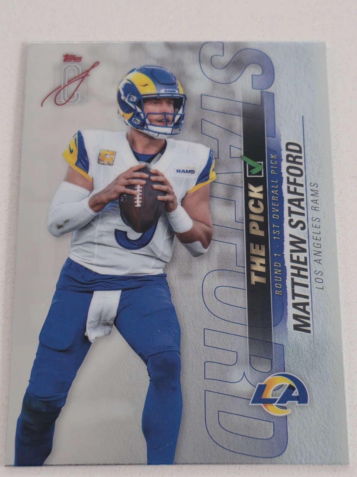 2025 Topps Signature Class Matthew Stafford THE PICK Chrome Insert #TP-18 Rams