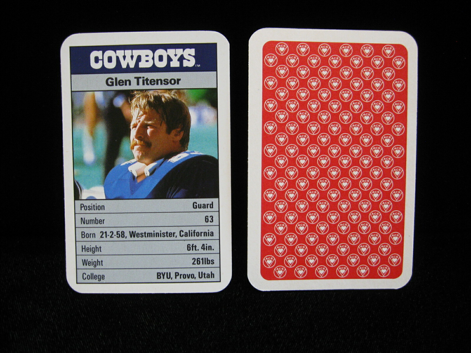 1987 Glen Titensor Dallas Cowboys “Ace Fact Pack” United Kingdom #63