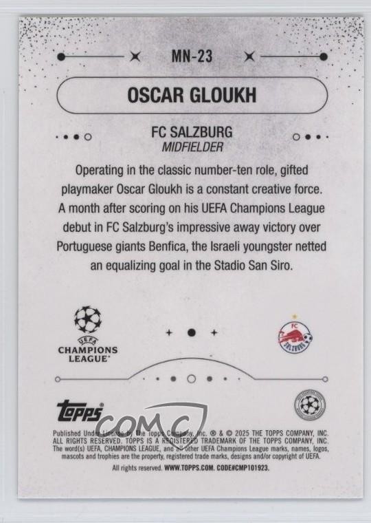 2024 Topps Merlin UEFA Club Competitions Mystic Nights Oscar Gloukh #MN-23 14mf
