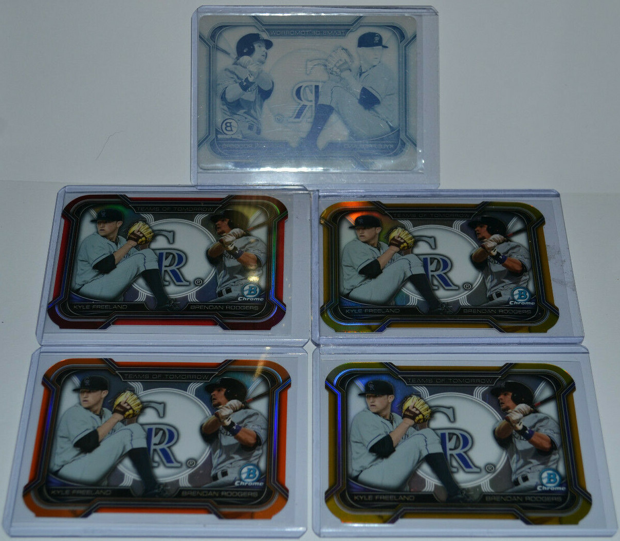 lot x5 2015 Bowman Draft #TDC-3 Brendan Rodgers Kyle Freeland 1/1 /5 /25 /50