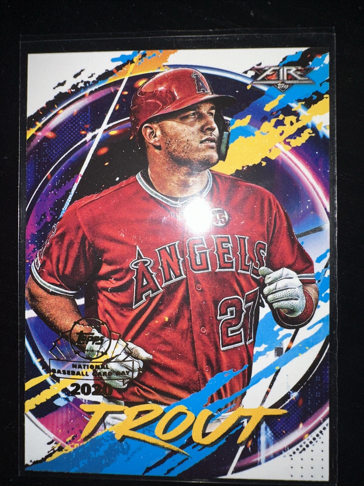 2020 Topps Fire Preview Mike Trout #FP-2 National Baseball Card Day LA Angels