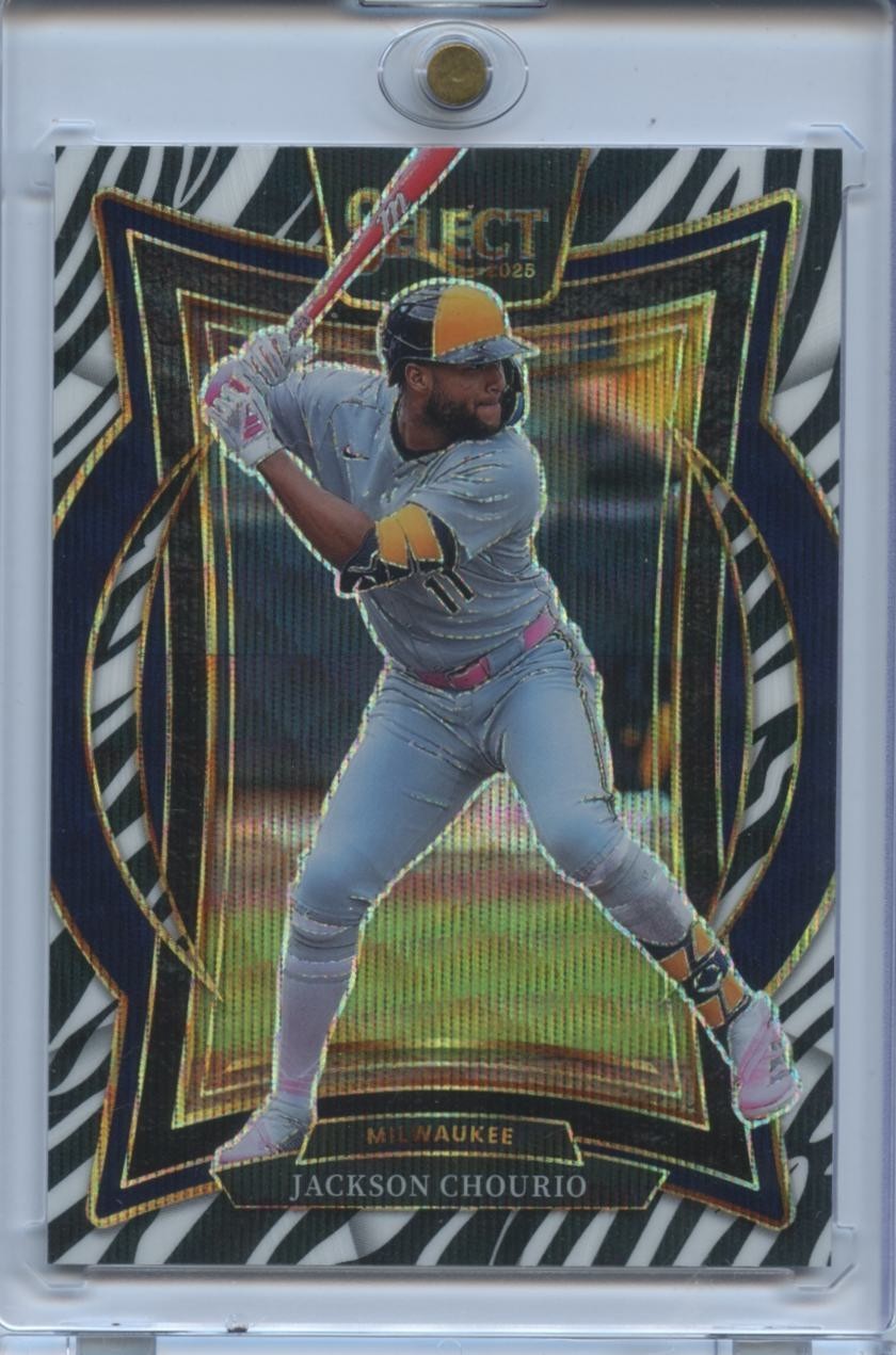 Jackson Chourio 2025 Select Zebra Prizm SSP SHORTPRINT Milwaukee Brewers
