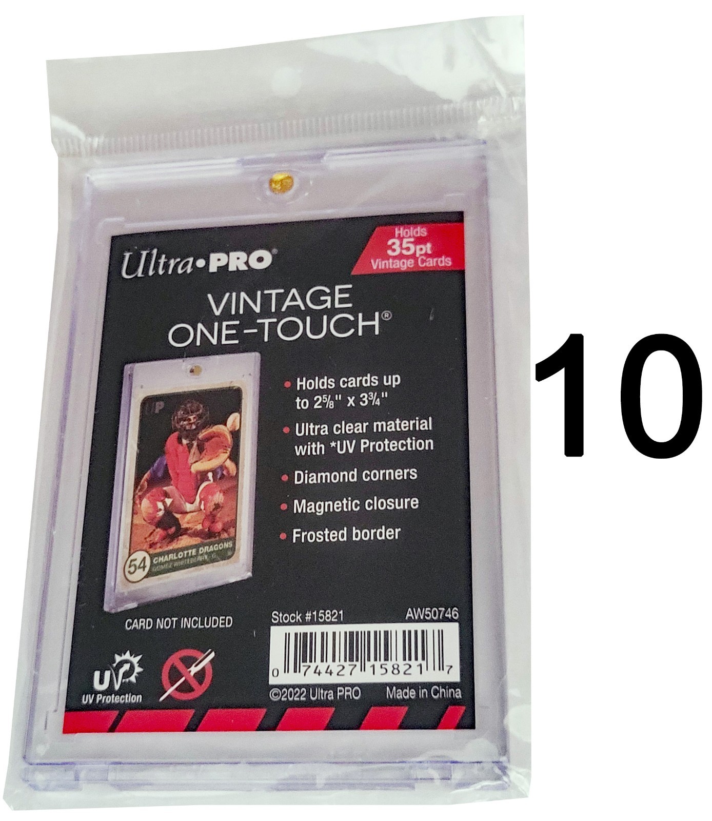 10 Ultra Pro One Touch Magnetic Vintage UV Card Holder Display Case Topps Bowman