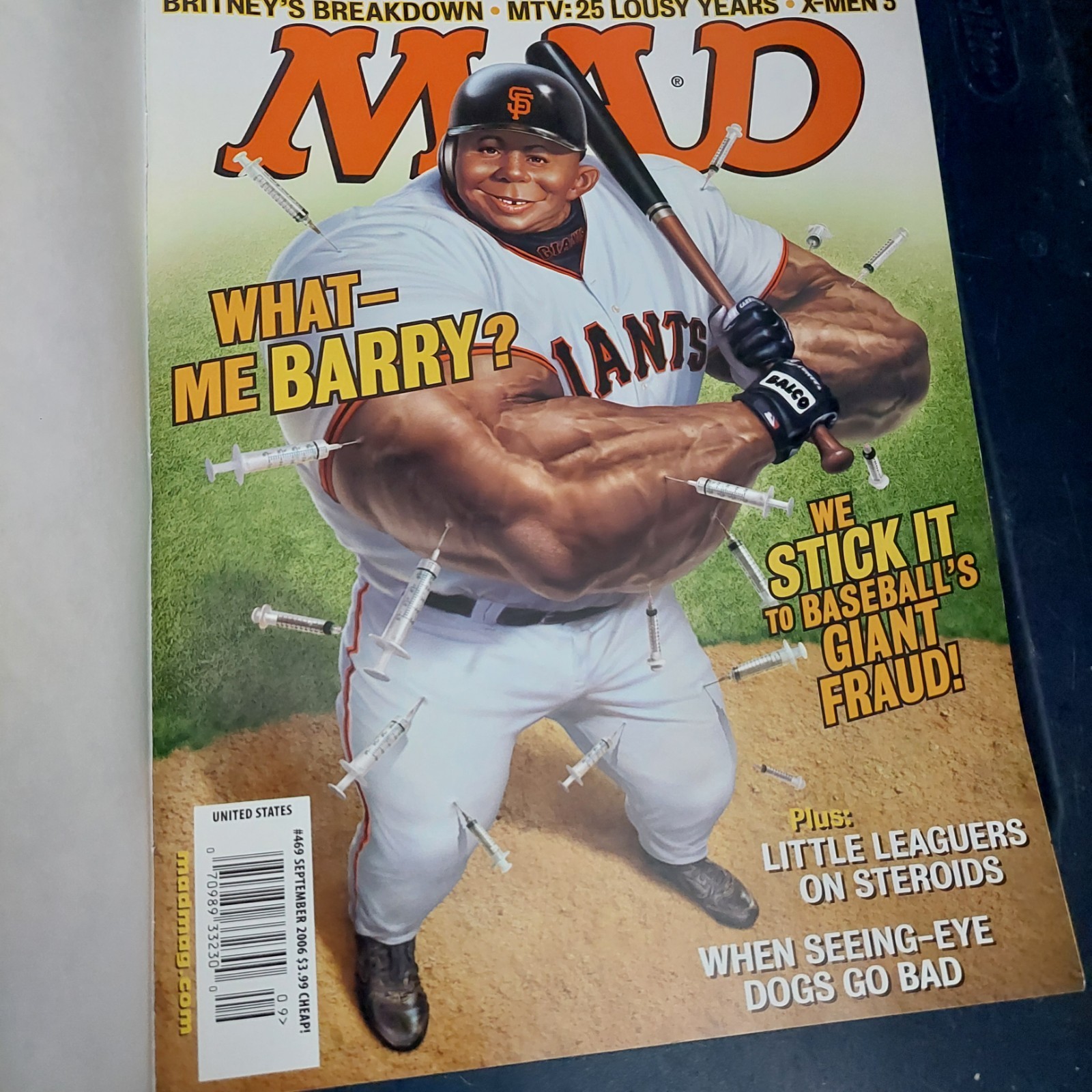Mad Magazine #469 September 2006 MLB Barry Bonds San Francisco Giants X-MEN 3