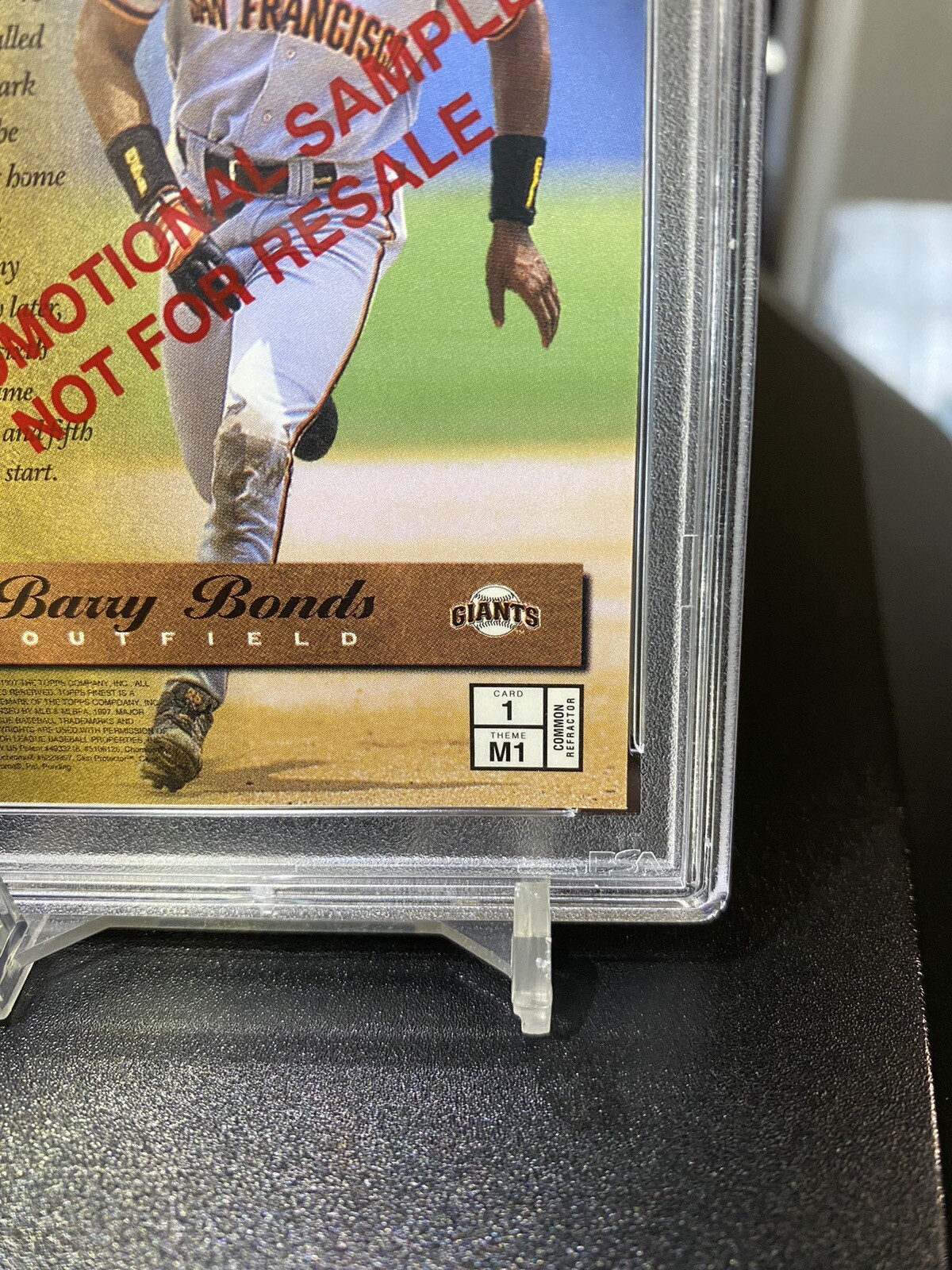 1997 BARRY BONDS Refractor FINEST MASTERS W/Coating PSA 8 Promotion Variation