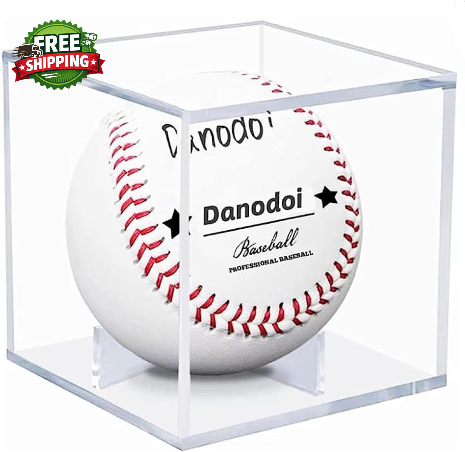 Baseball Display Case UV Protected Acrylic Clear Baseball Holder Square Cube Bal