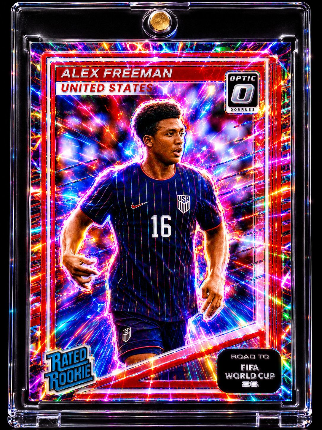 ALEX FREEMAN ROOKIE SHOCK REFRACTOR SSP HOLO PRIZM Rare RC Velocity Optic USMNT