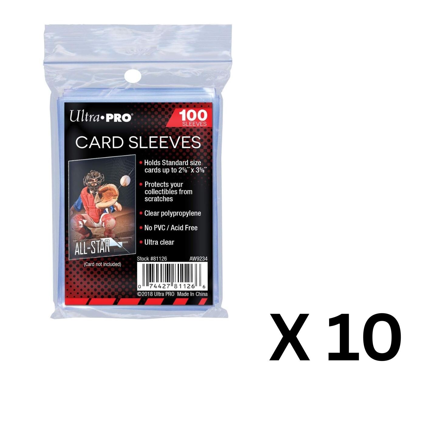 Ultra Pro Penny Card Soft Sleeves 10 Packs of 100 for Standard Sized Cards