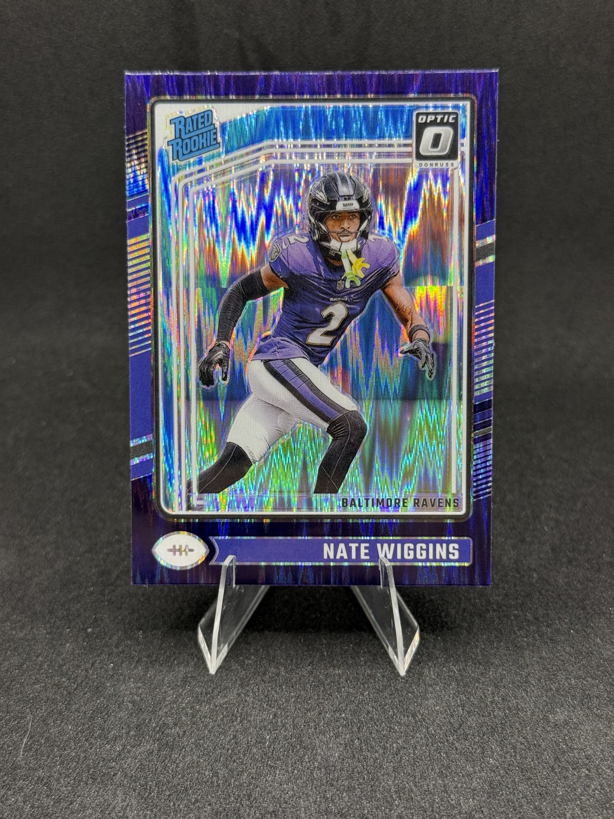 2024 Panini Donruss Optic – Rated Rookie Nate Wiggins #281 Purple Shock Prizm