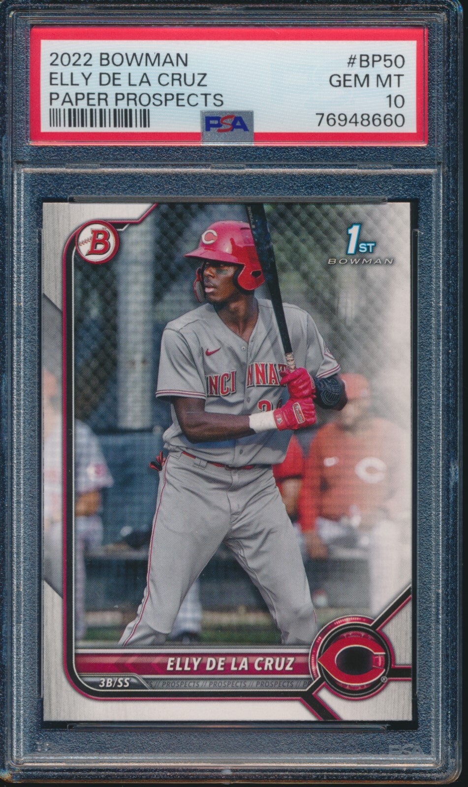 PSA 10 ELLY DE LA CRUZ 1st 2022 Bowman Paper Prospect Rookie Card RC GEM MINT