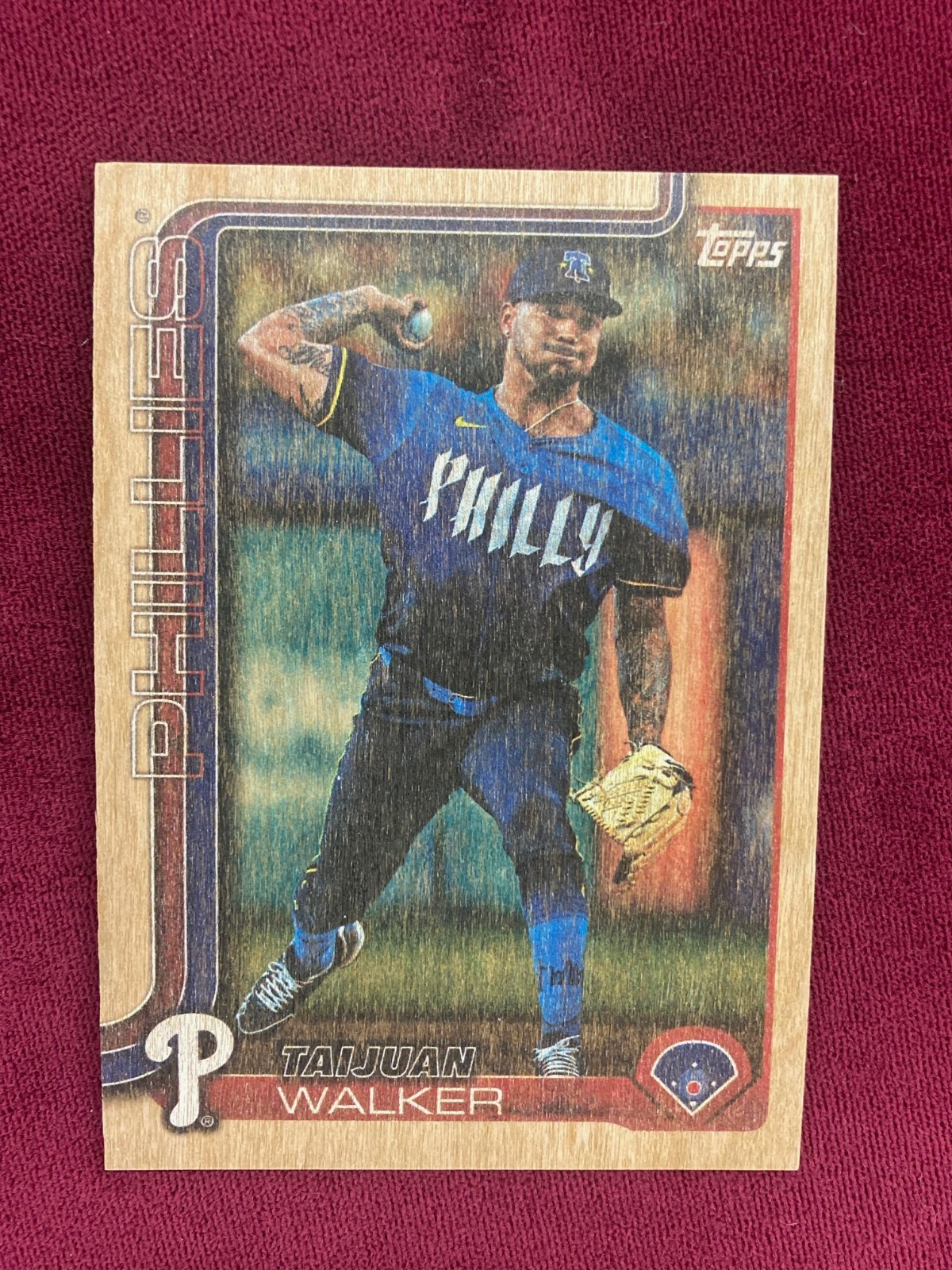 2025 Topps Taijuan Walker Woodgrain Sp 13/25 #351 Philadelphia Phillies