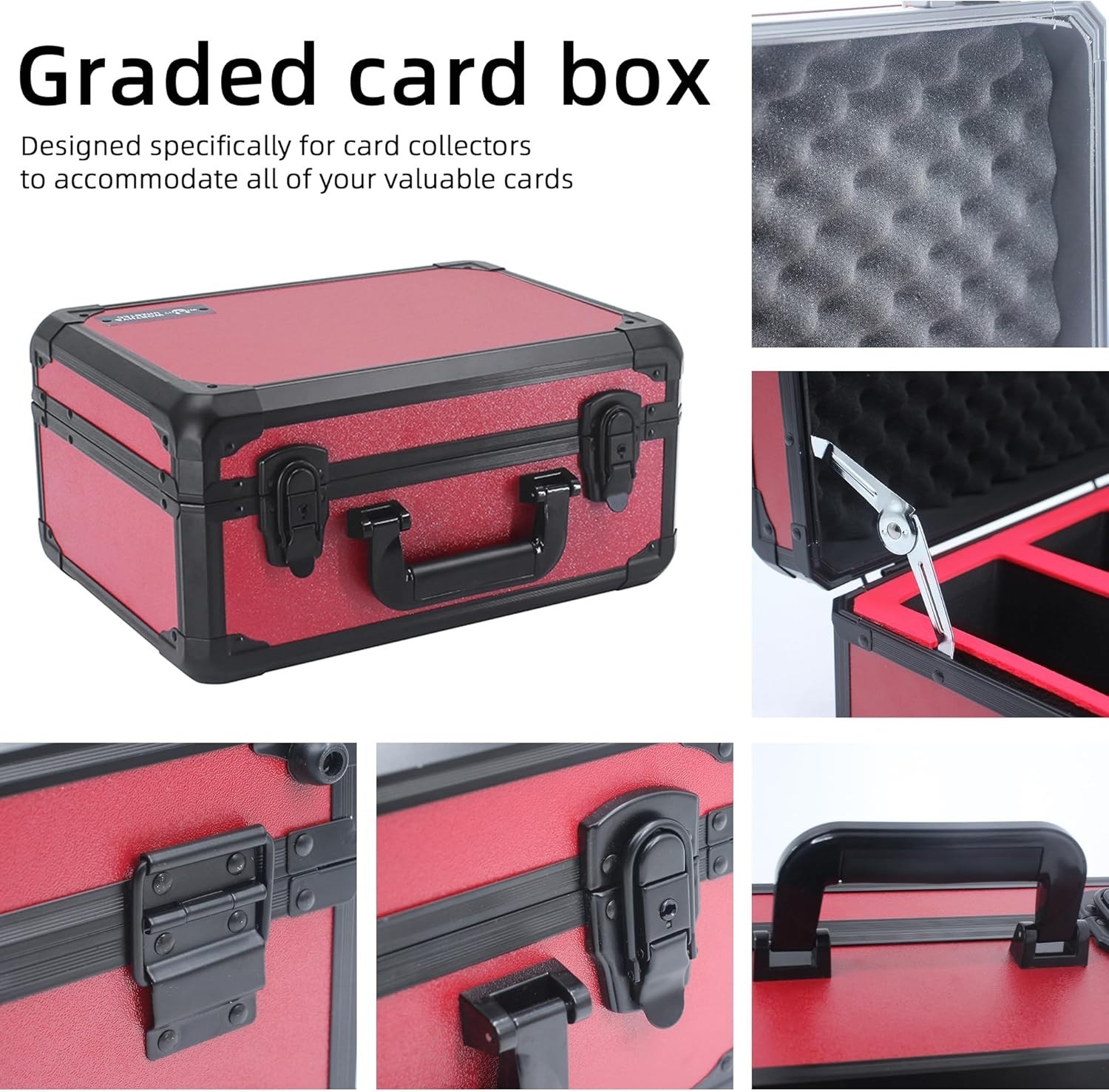 Aluminum Card Storage Box Fits 70-80 Graded Trading Cards Protective