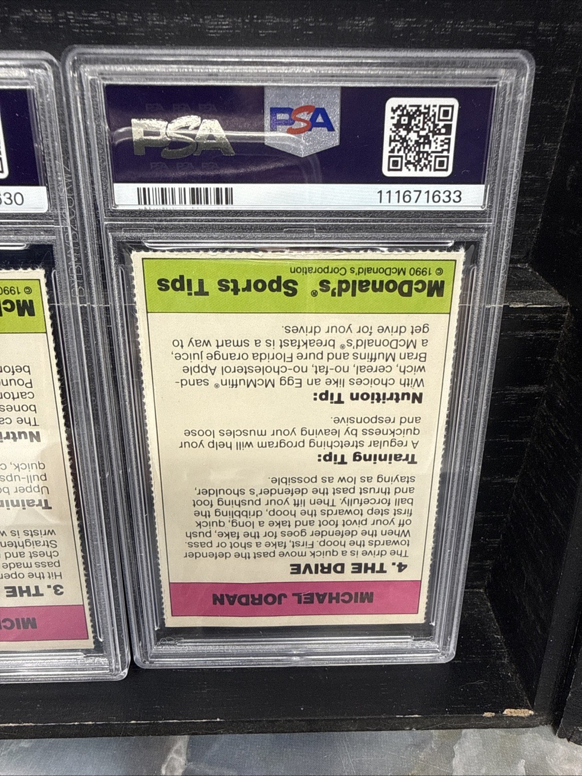 1990 McDonald Michael Jordan Pink Back 1-8 PSA Graded 3-6