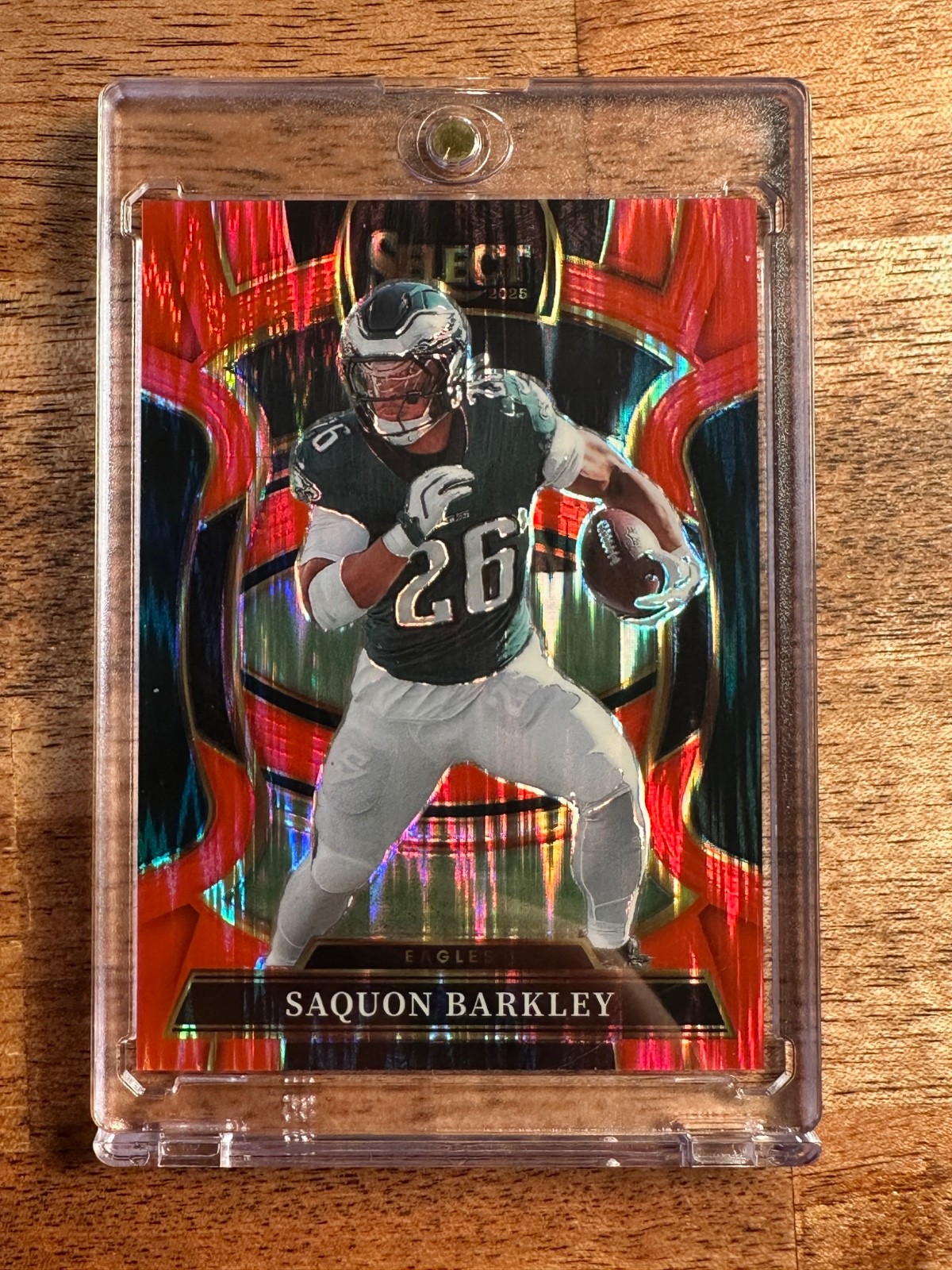 2025 Panini Select Saquon Barkley #90 Red Prizm Shock /249 Philadelphia Eagles