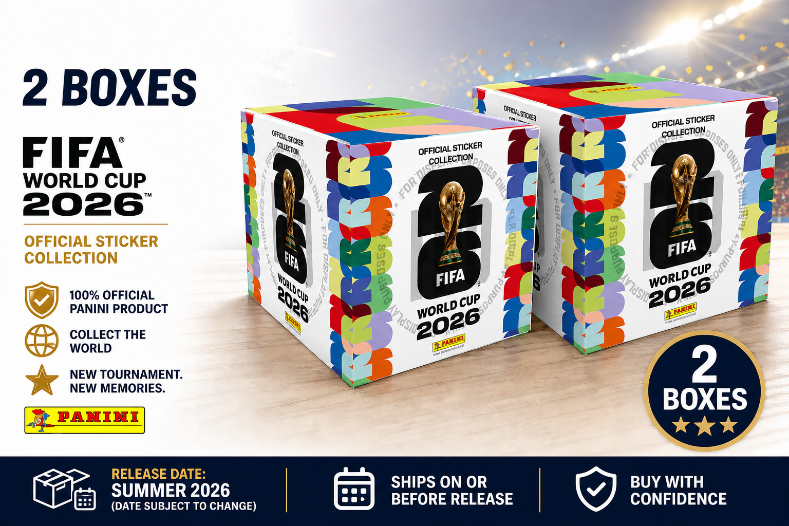 Panini FIFA World Cup 2026 Sticker Box 2 x Boxes Officia – SAME DAY SHIPPING!!!