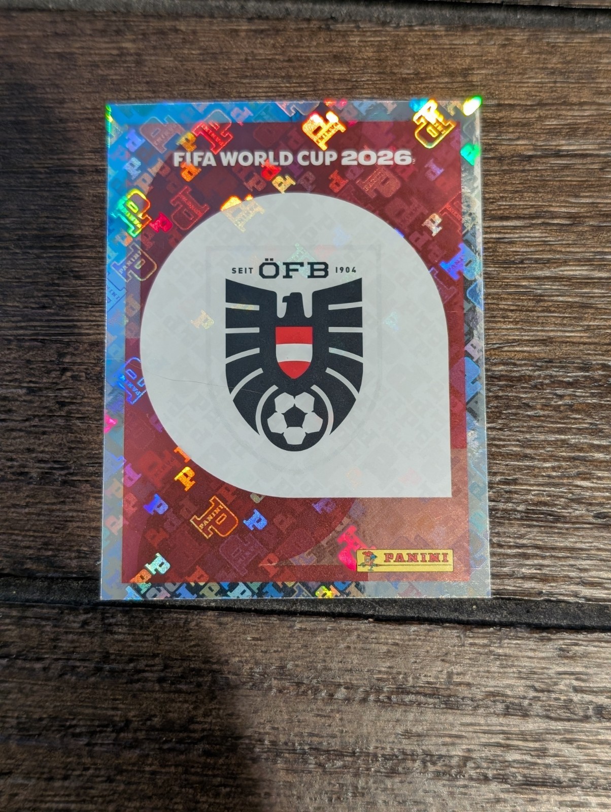 FIFA World Cup 2026 Panini Austria Badge Sticker AUT 1 Holographic