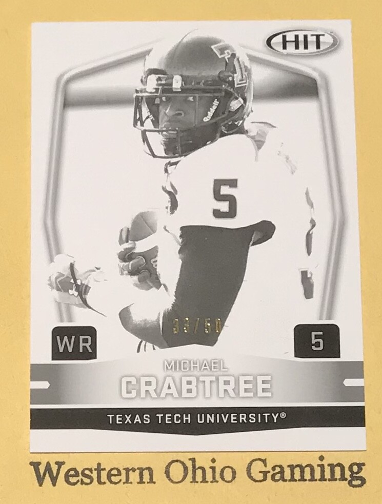 2009 SAGE Hit Michael Crabtree #MR-5 Base Design Make Ready Card #33/50 MADE