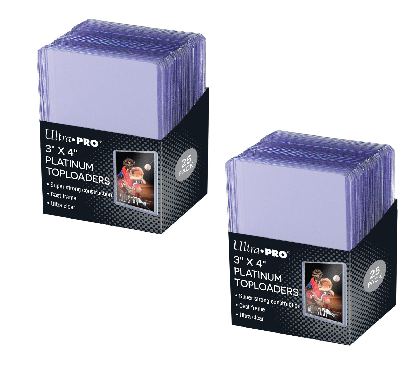 (50-Count) Ultra-Pro Platinum Toploaders 35pt Card Holders Improved Durability