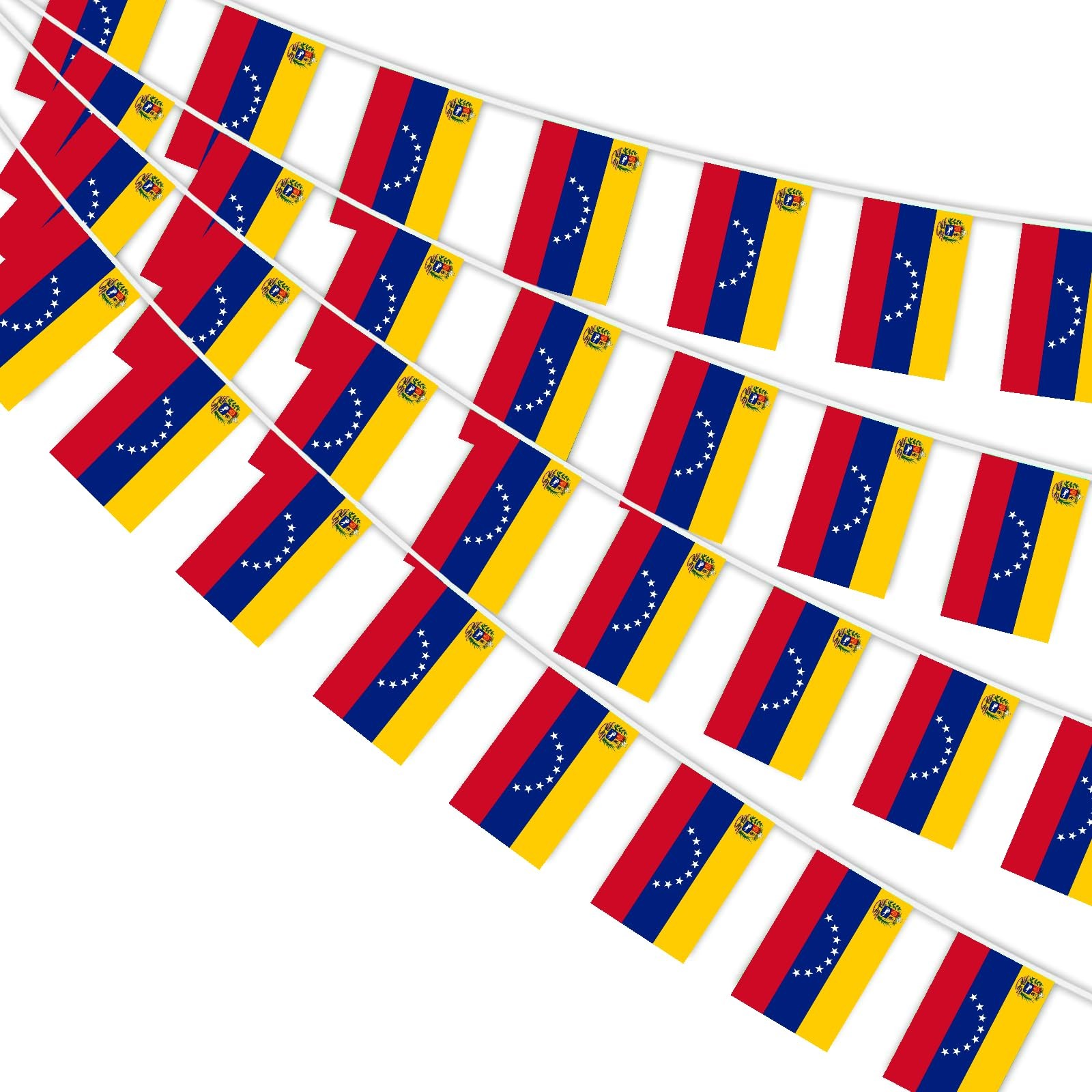 AhfuLife 30 Pcs Venezuela String Flags for 5.51×8.26 in-30 Pcs,